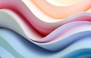 Abstract 3d waves giving the impression of paper cut forms with soft colors